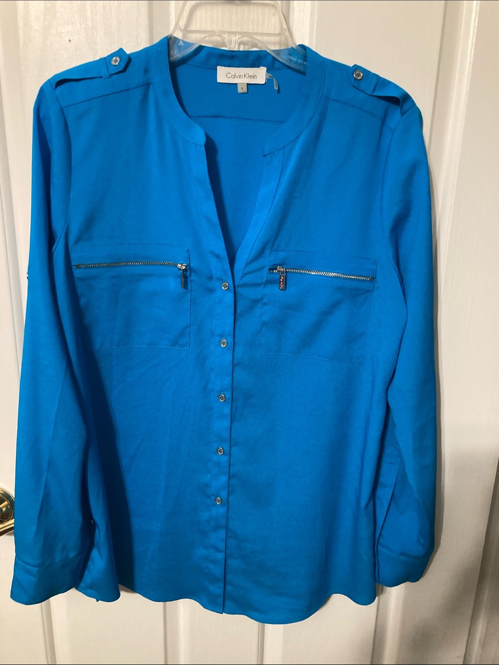 50% off 3+ bundle, Calvin Klein Top with Zip Front Pockets